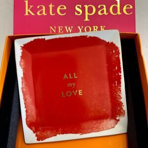 KATE SPADE LENOX All My Love Red Square Jewelry Accessories Dish Tray – NEW